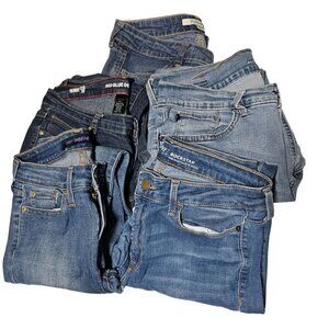 5 Pairs of Blue Denim Jeans Assorted Scrap Crafts Quilting DIY Upcycle Job Lot
